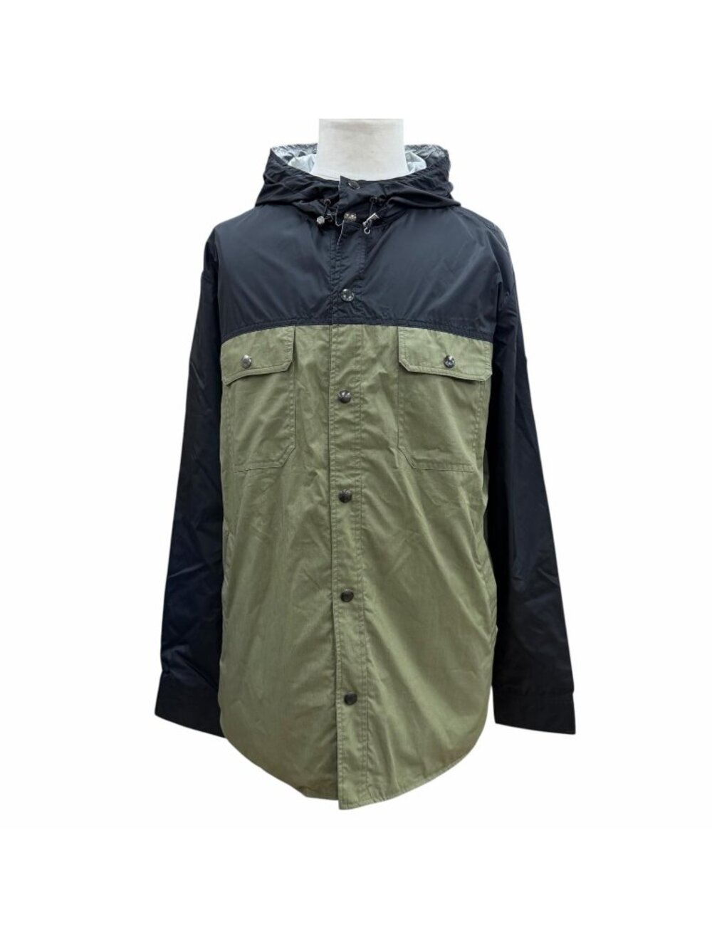 Moncler Donan Logo with Patch Hooded Reversible Mountain Hoodie Khaki Black